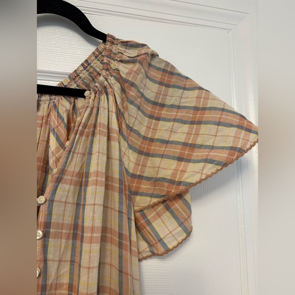 THE GREAT. Iris dress in washed rose plaid Medium - Picture 8 of 15